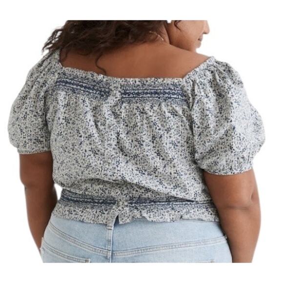Madewell Top Plus Jeanette Florentine Floral blue size 2X - Picture 9 of 9